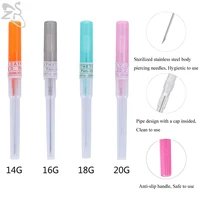 14 20g body piercing tools navel belly ear helix cartilage catheter cannula needle kits nose labret lip eyebrow tongue piercing