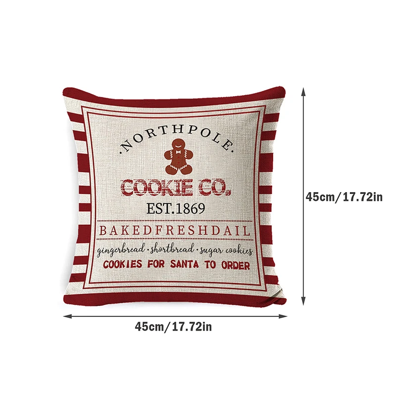 Christmas Cushion Cover 45*45cm Pillowcase Sofa Cushions Flax Peach Pillow Cases |