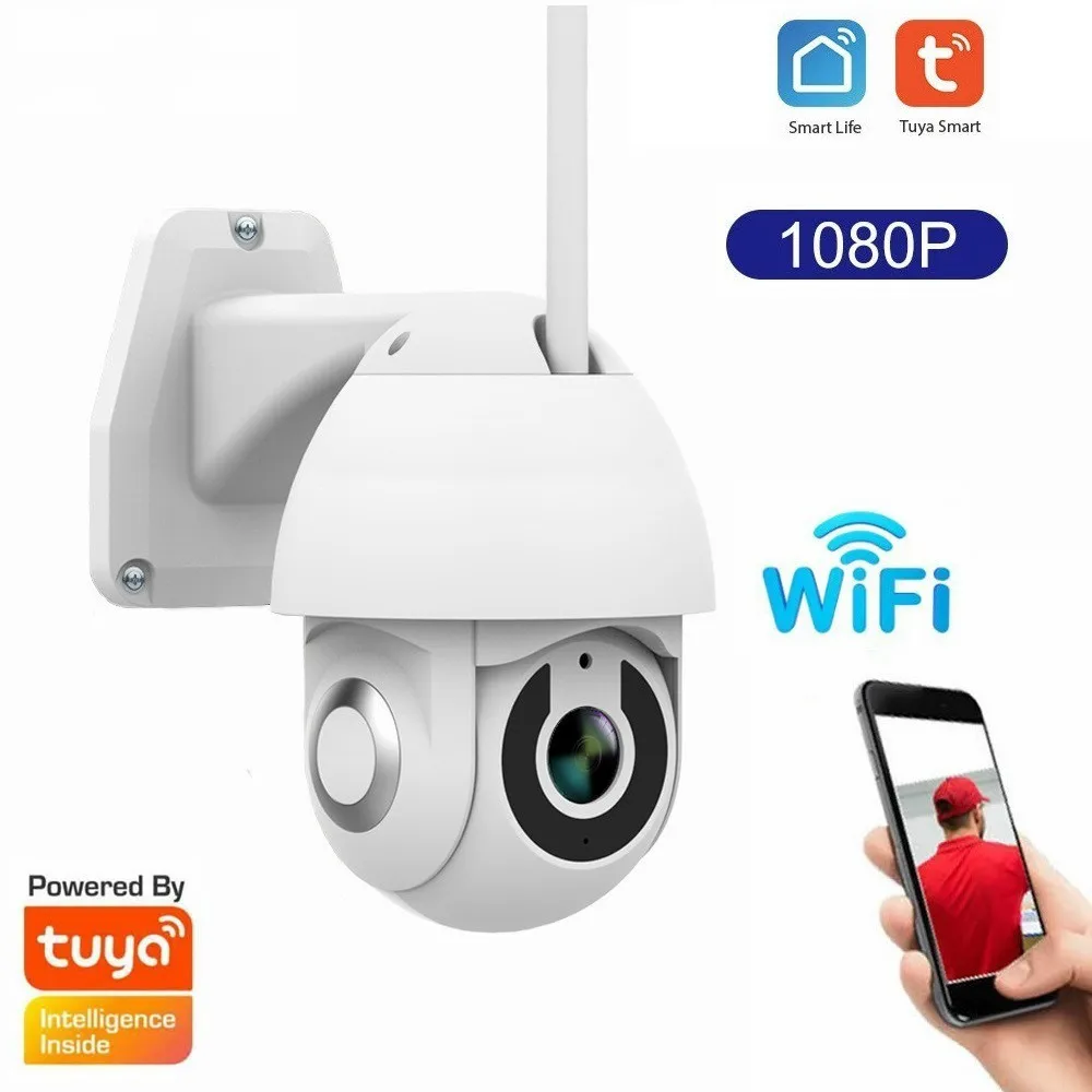 

Outdoor 1080P HD Smart Life Wifi PTZ Dome IP Camera Waterproof Cloud Pool Camera Tuya Security CCTV Camera Infared Night Cam