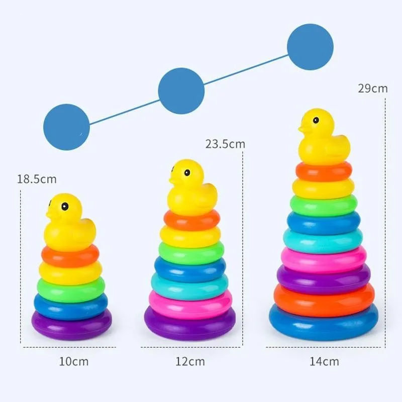 

Baby Multicolored Toys Children's Puzzle Rainbow Circle Girls Early Set Tower Building Boys And Blocks Toys Education I0T3