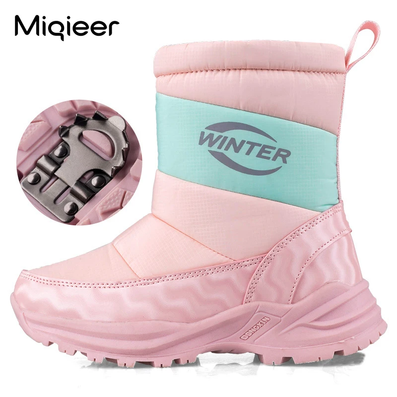 

Детские зимние ботинки из ПУ кожи, на пуху