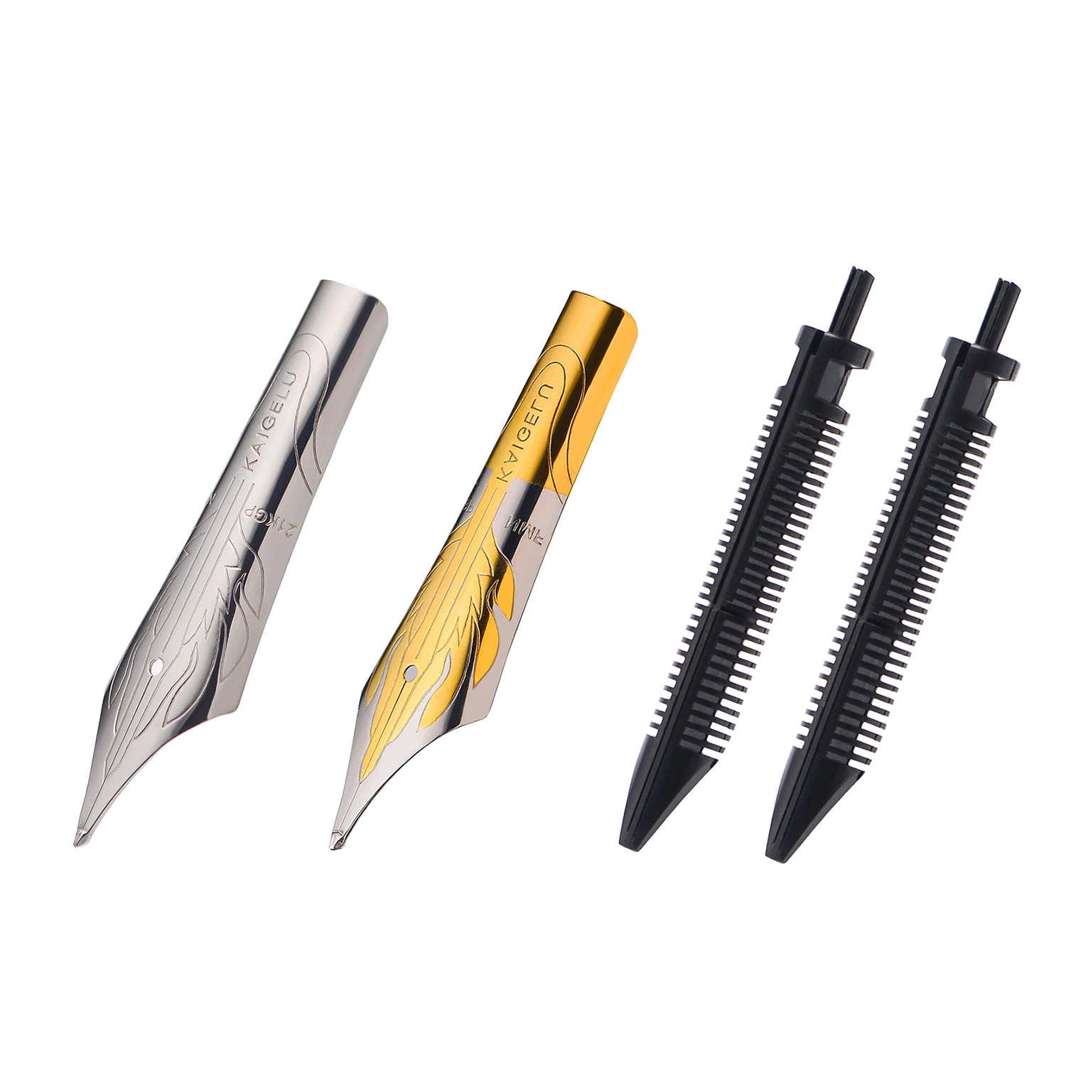 2PCS Kaigelu Fountain Pen Nib Long Knife Grinding Flame/Rhombus Mark and Feed for Jinhao 100 450 Yongsheng 699 Majohn T1 C1 | Канцтовары