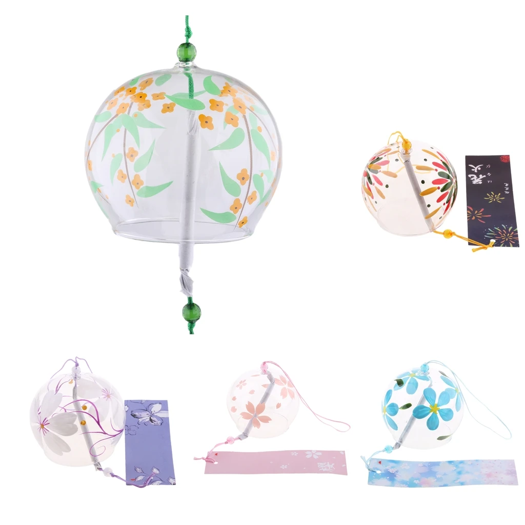 Японский Колокольчик музыка ветра ручной работы стеклянный Декор для дома декор