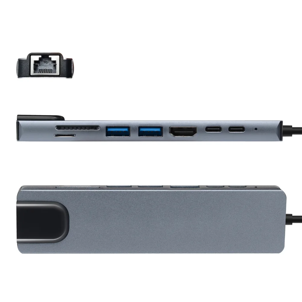 Многофункциональная Плата расширения USB 3 0 типа c к PD + SSG * 2 HDTV TF SD RJ45 8 в 1 |