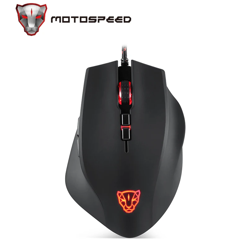 Motospeed V80 5000 Точек на дюйм Оптическая RGB Подсветка Проводная игровая мышь USB PMW3325