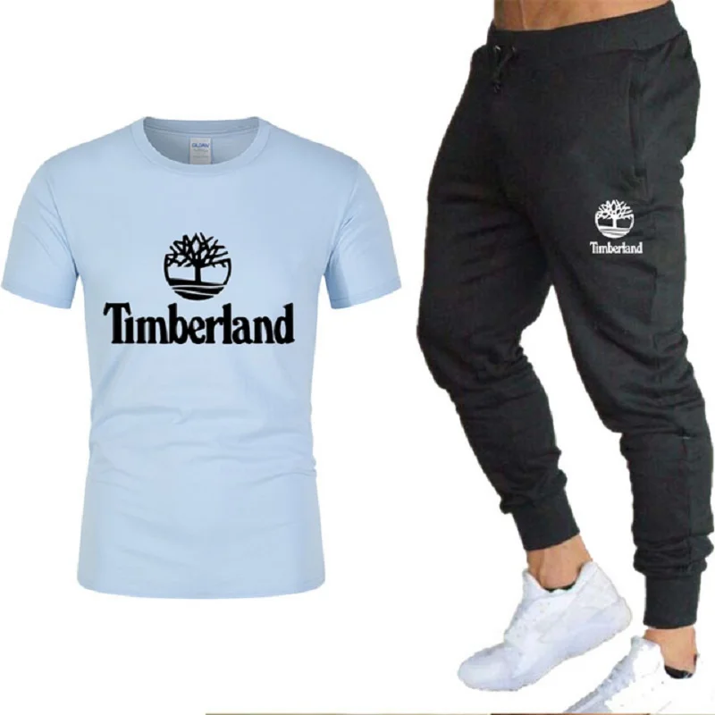 

Men's Casual Tracksuit Summer Clothes Sportswear 2 Piece Set T Shirt Brand Track Clothing Male Sweatsuit Sports Suits Hot S-3XL