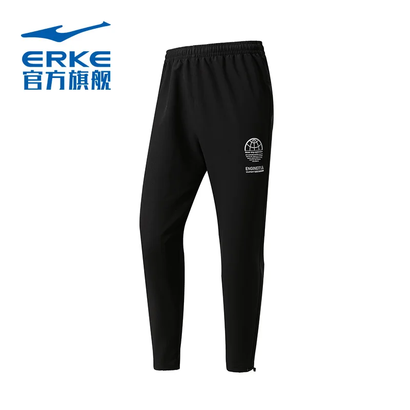 

Erke winter 2019 men's thickened sports pants knitted casual slim warm windproof elastic pants