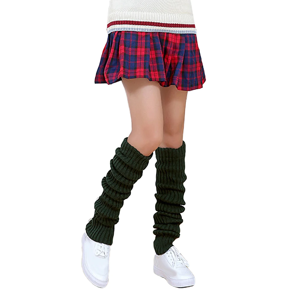 

European and American popular warm leg socks Fashion Winter Elastic Solid Color Knitted Leg Warmers Women Boot Cover Trendy