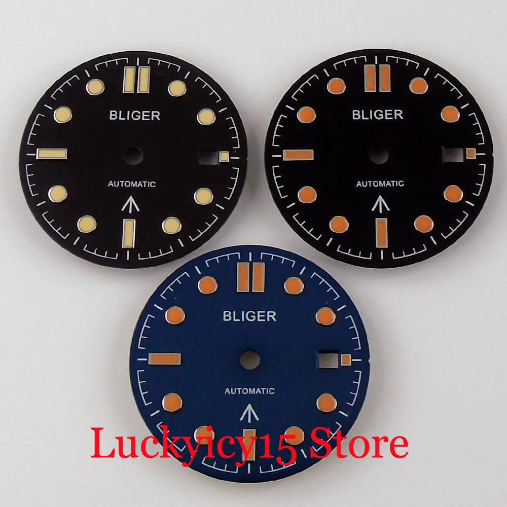 

BLIGER New Automatic 31MM Black/Blue Watch Dial Watch Face Fit For MIYOTA 8215 DG MINGZHU 2813 With Date Display Window