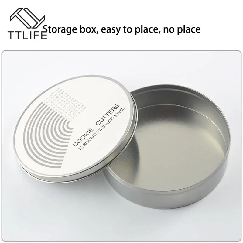 12 шт Круглые Форма нарезки печенья прессформы Нержавеющая сталь мусс для