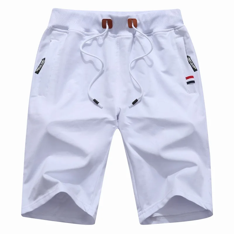 

Men's Summer Breeches Shorts 2021 Cotton Casual Bermudas Black White Boardshorts Homme Classic Brand Clothing Beach Shorts Male