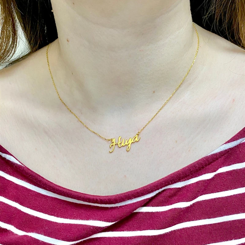 Модное ожерелье с именем на заказ из нержавеющей стали персонализированное
