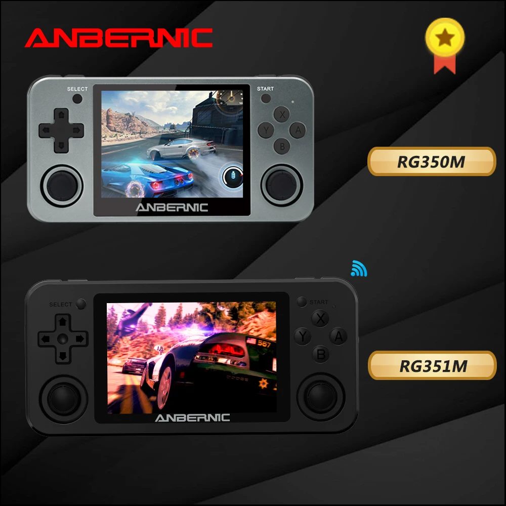 RG351M ANBERNIC Ретро игра RG350M видеоигры игровая консоль ps1 64bit opendingux 3 5 дюйма 2500 + игры RG351