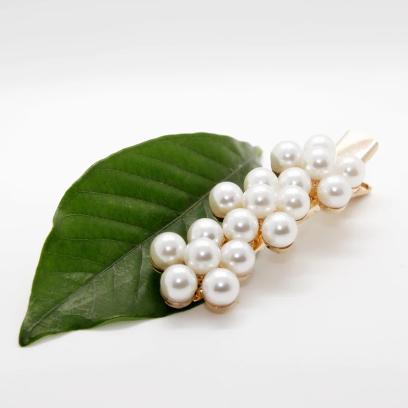 Заколка для волос с жемчугом в Корейском стиле украшение ручной работы 2019 |