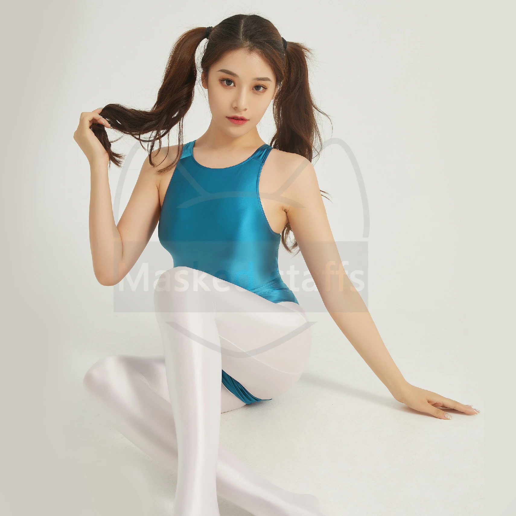 

Атласный глянцевый купальник с масками, боди, костюмы, Цельный купальник, блестящие колготки, спортивный боди, гидрокостюм, купальный костю...