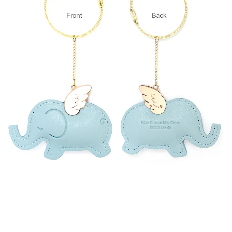 

Creative Leather Keyring Wings Animal Pu Car Keychain Bag Hanging Cute Girl Small Gift Wholesale Key Chain Woman