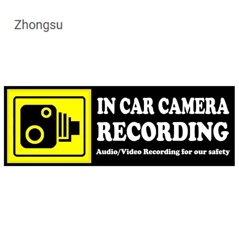 

Car Sticker Sign Camera Audio Video Recording on Window Vehicle Warning Decal Sticker Taxi Driver Bumper 10cm