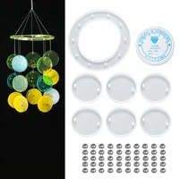 diy wind chime resin mold round wind chime wall ornament epoxy silicone mold for home decoration resin craft