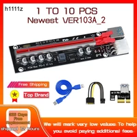 1 to 10pcs usb 3 0 pcie riser pci express x16 6 pin power supply cabo riser for video card graphic card gpu bitcoin miner mining