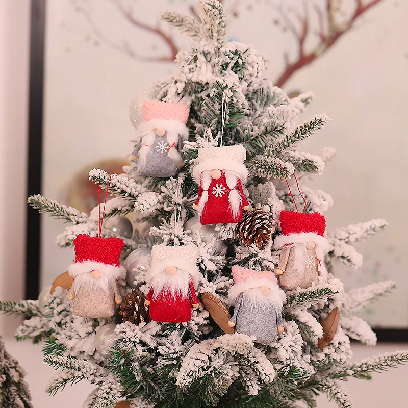 

6pcs/box Christmas Knitted Doll Pendants Xmas Tree Hanging Ornaments Christmas Decorations for Home Kids Gift Noel Navidad Decor