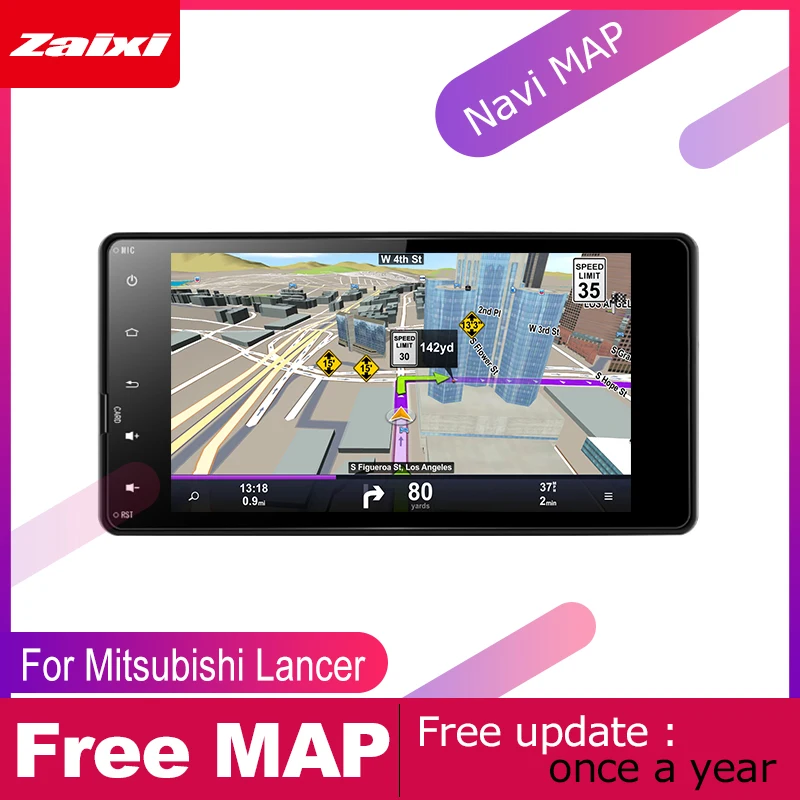 Автомобильный плеер ZaiXi 2 DIN с GPS-навигацией для Mitsubishi Lancer 2013 ~ 2019 автомобильная