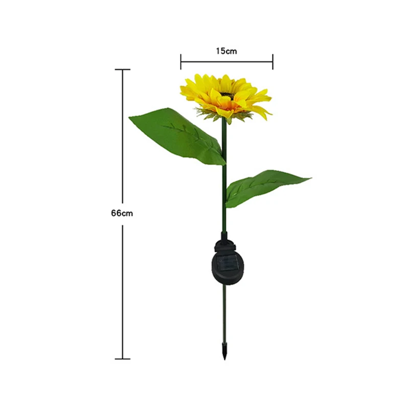 

Newly 1/2pcs Solar Sunflower Lights Garden Outdoor LED Flower Lamp Landscape Lawn Flower Light XSD88