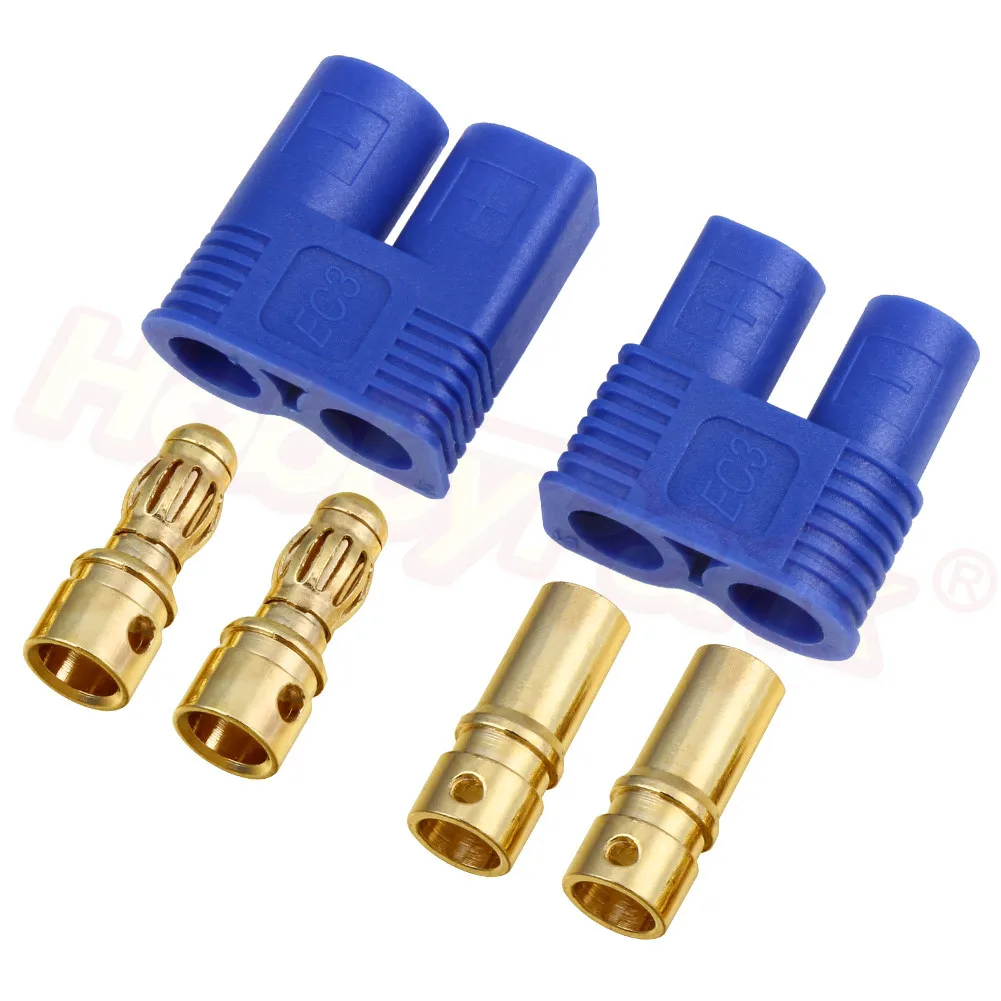 5 пар/набор EC3 контрольные выводы вилки типа Банан Женский Мужской 3 мм золотистый