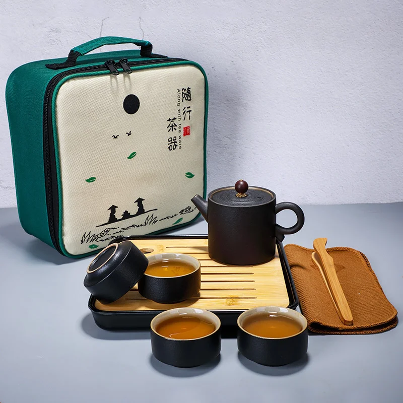 Чайники керамические черные с 2 чашками | Дом и сад