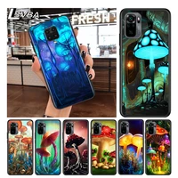 psychedelic mushroom art for xiaomi redmi note 10 10s 9 9t 9s 9pro max 8t 8pro 8 7 6 5 pro 5a 4x 4 soft black phone case