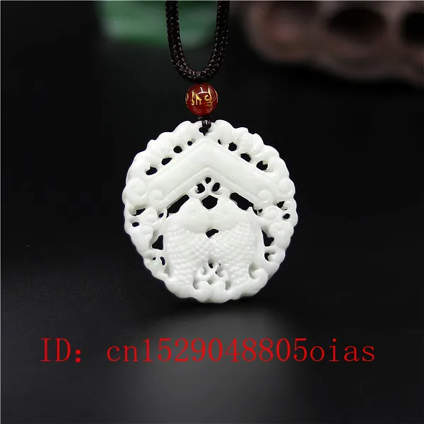 Натуральная белая китайская Нефритовая рыба подвеска ожерелье модное