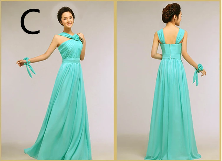 Женское шифоновое платье подружки невесты бирюзовое синее зеленое для 2020 |