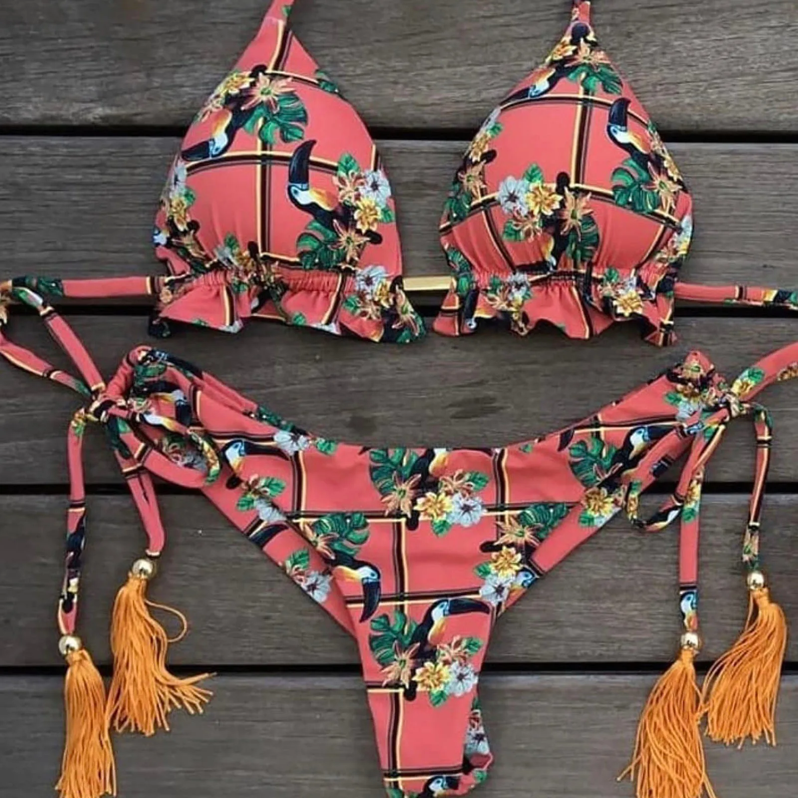 

2 Piece Split Push Up Bandage Beachwear Women Bandeau Bandage Bikini Set Push-Up Brazilian Swimwear Beachwear Swimsuit