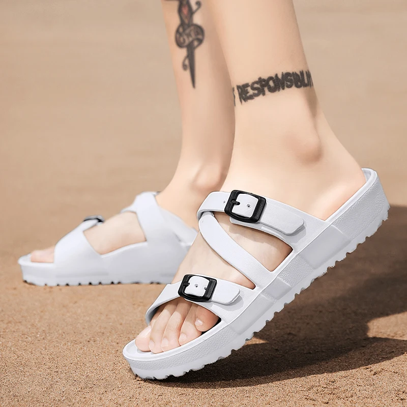 

Men Beach Slippers 2021 Summer Woman Flat Slippers Outdoor Casual Sandals EVA Injection Shoes Garden Slipper Light Weight Sandal
