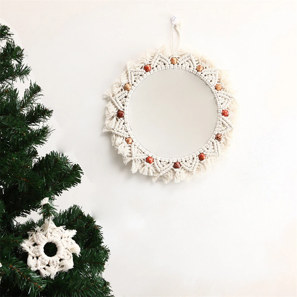 

Hanging Wall Mirror Handmade Homestay Decorative Mirror Wall Hanging Rattan Mirror Living Room Wall Decoration Without Mirror