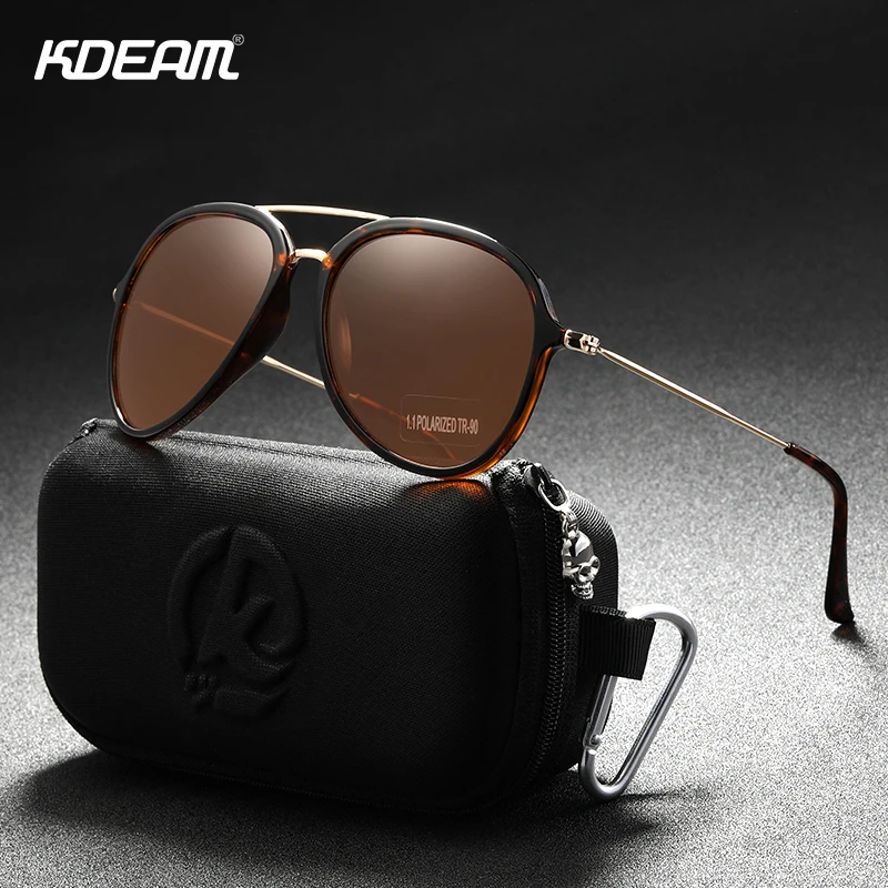Мужские УНИКАЛЬНЫЕ Солнцезащитные очки авиаторы KDEAM поляризационные