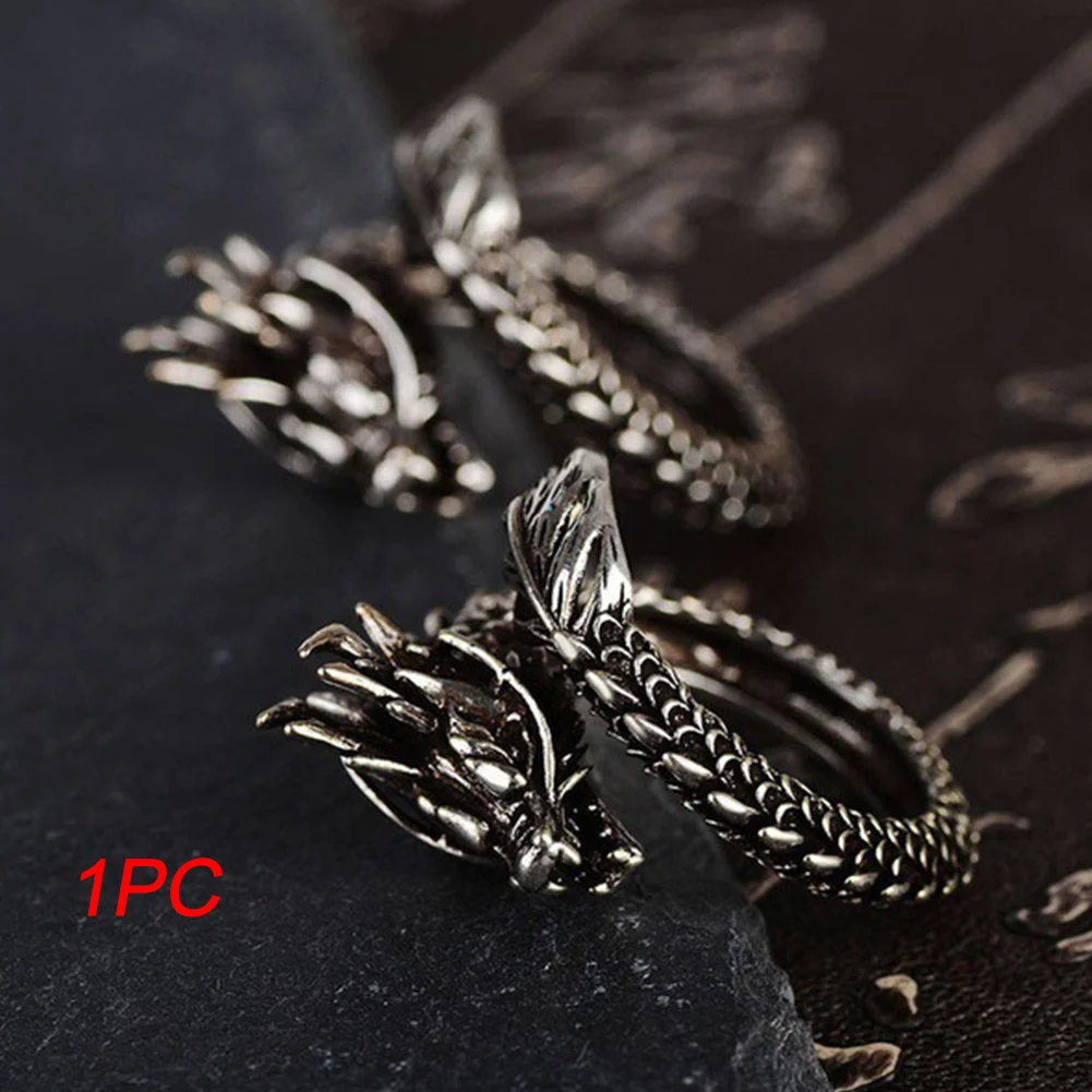 Унисекс Ретро ювелирные аксессуары Дракон узор изысканный открытый медь Fabala