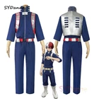 Мой герой Академия Тодороки шото Косплей Костюм Униформа боевой костюм Bakugou Katsuki Хэллоуин костюмы зентай Полный комплект с париком