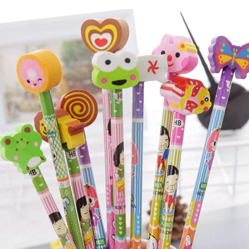 

Drawing Toys Animals Students Pencil Cartoon Cute Kids Pencil with Eraser Pencil Gift Pens School Writing Learning Education New