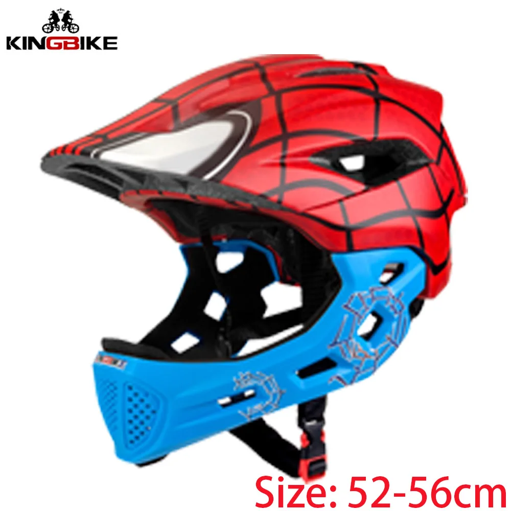 J-266-Red KINGBIKE велосипедный шлем для детей Полный лицевой Чехол спортивные шлемы Детские MTB велосипедные шлемы для катания на коньках безопасная защита - Цвет: J-266-Red