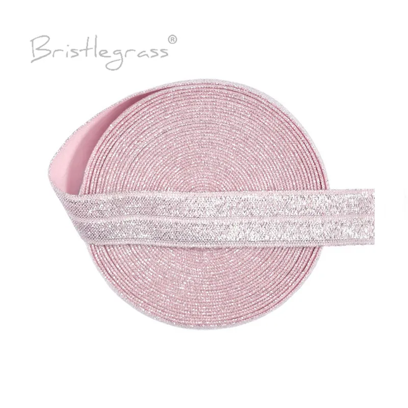 BRISTLEGRASS 5 ярдов 5/8 &quot15 мм Серебристые блестящие черные складные эластичные ленты