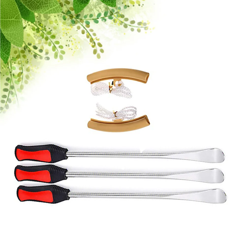 

5 in 1 Tire Changing Set Tire Spoon Lever Tools Rim Protector Sheaths (Red)