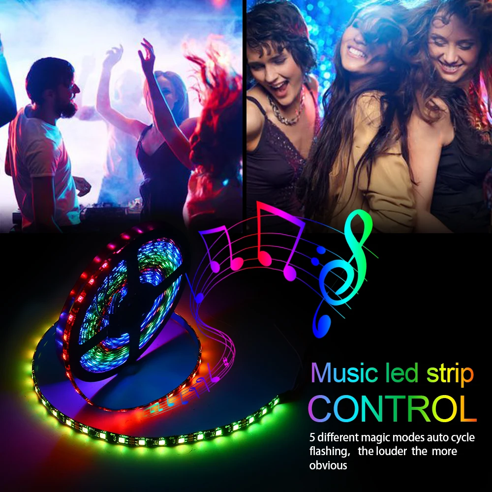 Светодиодная лента 12 В постоянного тока светильник с музыкальным контроллером