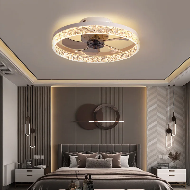 Modern tavan vantilatörü s Led ışık uzaktan kumanda İskandinav düşük profil tavan vantilatörü için ışıkları ile oturma yemek odası yatak odası Fan
