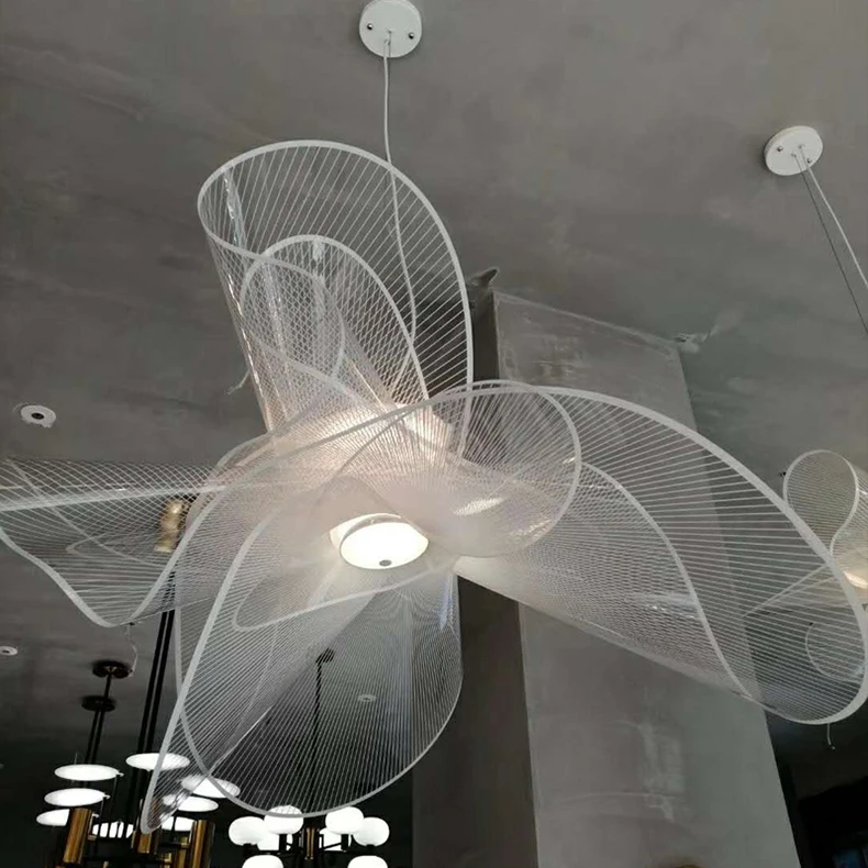 Italian designer chandelier modern restaurant lighting creative minimalist bedroom study mesh crystal Nordic living room lamp