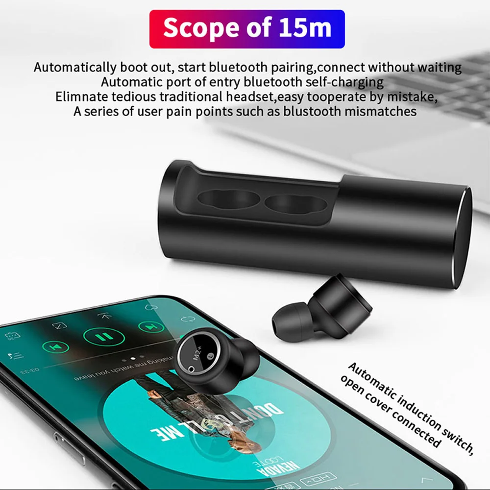 M2 + беспроводная Bluetooth 5 0 гарнитура TWS бинауральные стерео спортивные