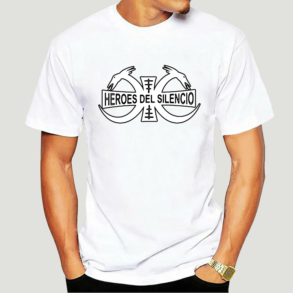 

NEW HEROES DEL SILENCIO Rock Band Logo Men's Black T-Shirt Size Tees