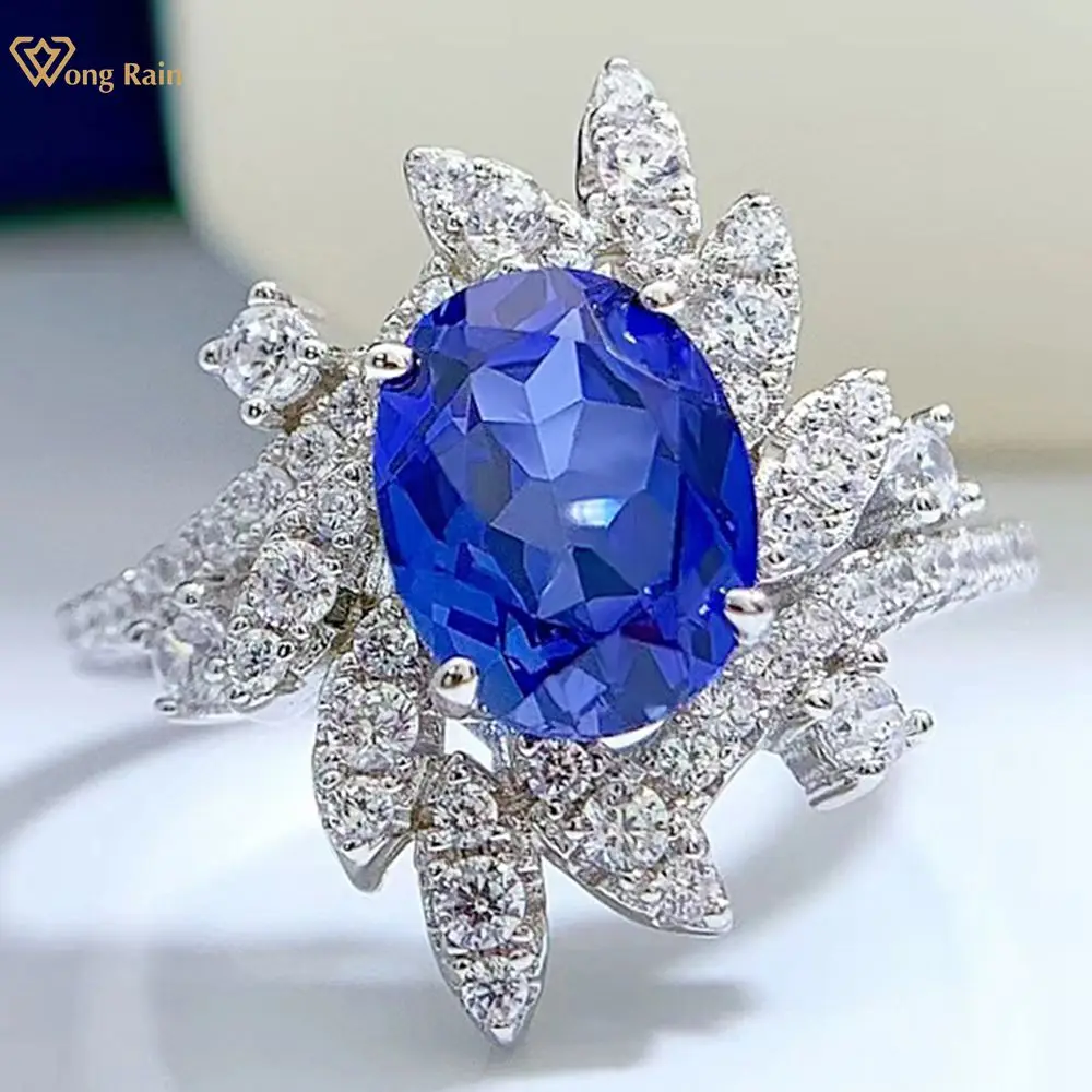 

Wong, 925 пробы дождя, серебро, овальная огранка, сапфир, создан, Moissanite, драгоценный камень, обручальное кольцо, ювелирные изделия, подарок, оптов...