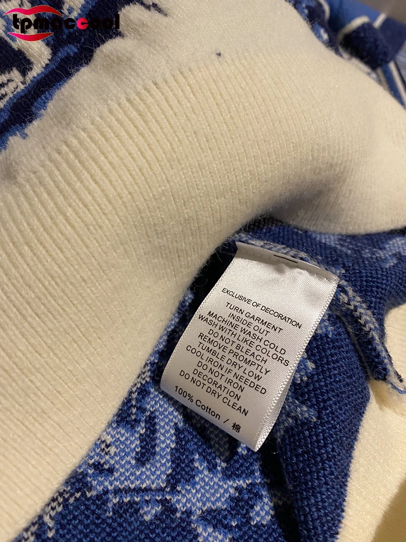 

Paris Designer Fall Autumn 2021 Women Clothing Vintage Letter Jacquard Logoed Palm Tree Pullover Knitwear Long Sleeve Sweaters