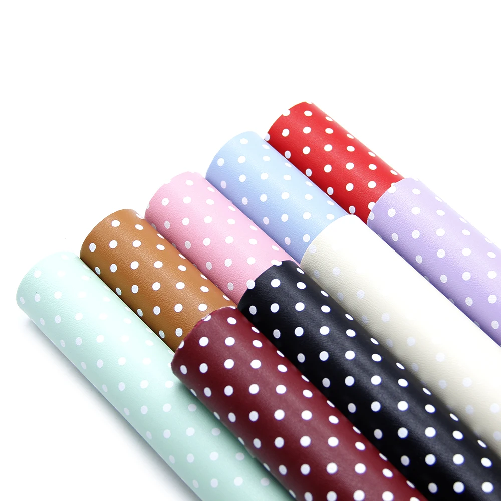 Блестящие листы из искусственной кожи в горошек с гладкой синтетической кожей