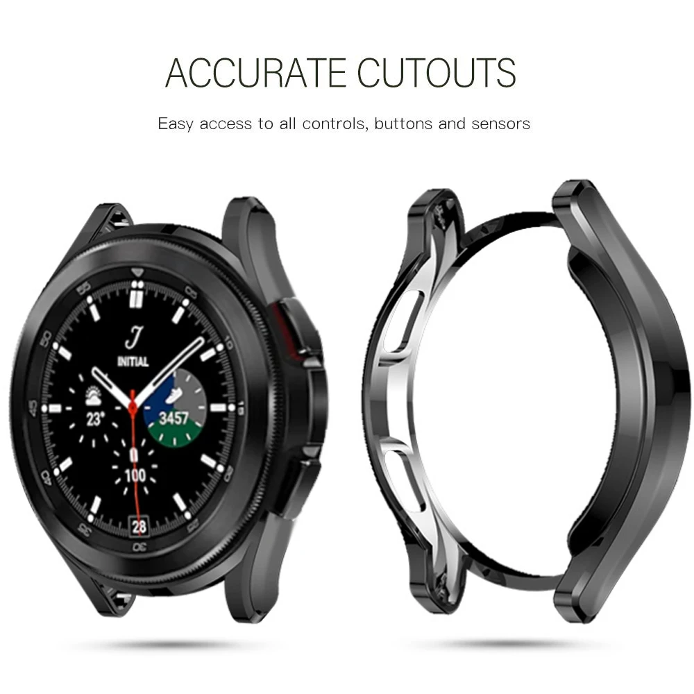 

Чехол для samsung Galaxy watch 4 classic 46 мм/42 мм, с покрытием из ТПУ, универсальная защита для экрана от падения, чехол-бампер 42/46 мм